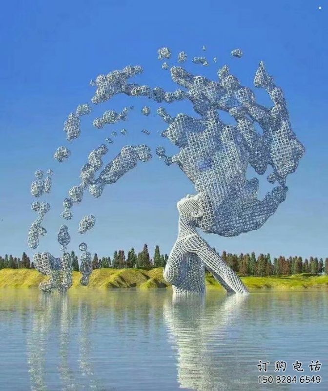 抽象鏤空人物雕塑展品，小區雕塑，鐵藝人物雕塑制作精選