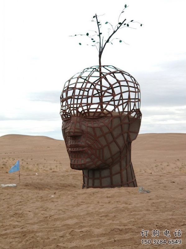 鏤空人頭像雕塑通用，陸地?cái)[件，鐵藝人頭像雕塑點(diǎn)擊