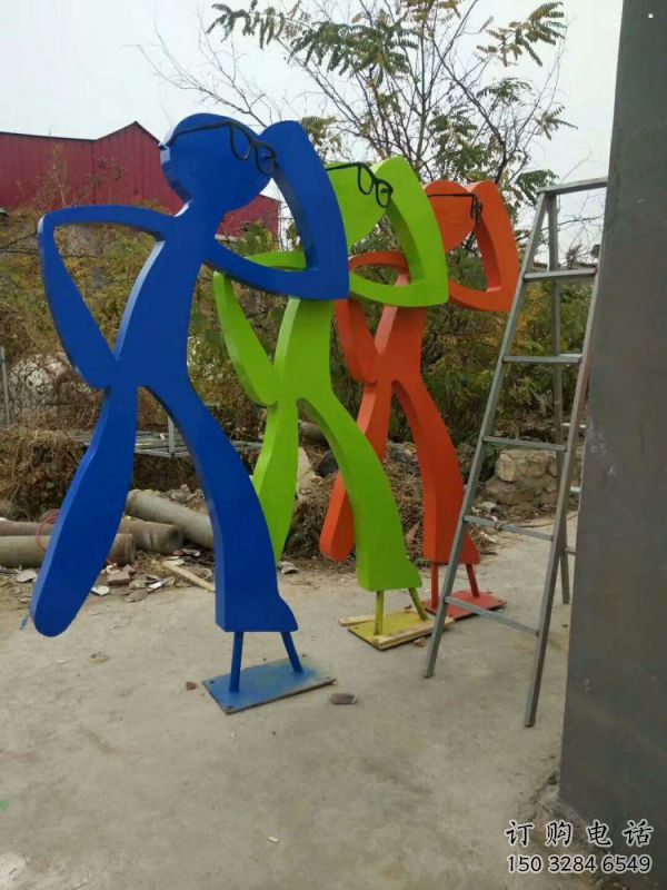 剪影體育雕塑優選，城市裝飾，鐵藝人物雕塑定做