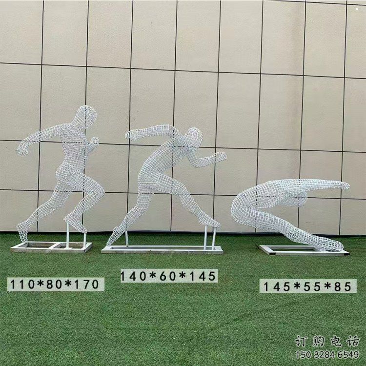 鏤空運動員雕塑供需，鋼管組合，鐵藝人物雕塑制作