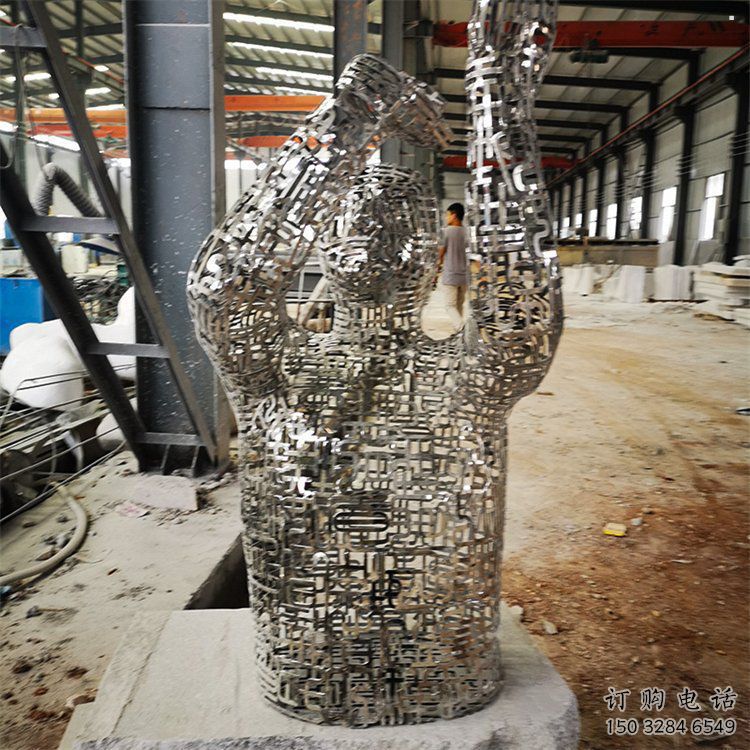 鏤空人物雕塑展品，景觀概念，鐵藝字母人物雕塑優選
