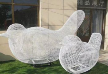 鏤空鳥雕塑觀賞型，街景小品，鐵藝小鳥雕塑廠家常用