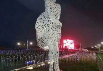 鏤空人物雕塑預(yù)定，城區(qū)小品，現(xiàn)代鐵藝人物雕塑制造商