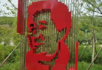 鏤空人頭像雕塑制造商，城區小品，烤漆人頭像雕塑定制