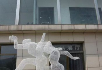 金屬鏤空體育雕塑通用，城市雕塑，鐵藝人物雕塑指用