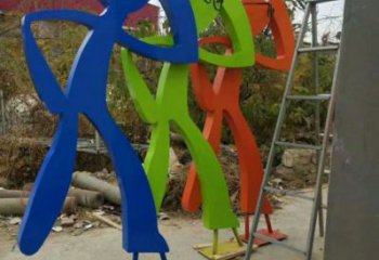 剪影體育雕塑優選，城市裝飾，鐵藝人物雕塑定做