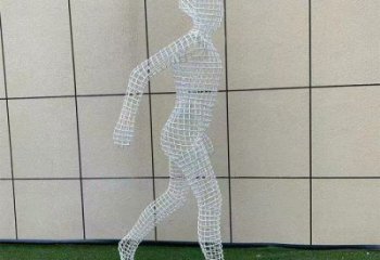 鏤空體育雕塑展品，室外軟裝，鐵藝人物雕塑訂做