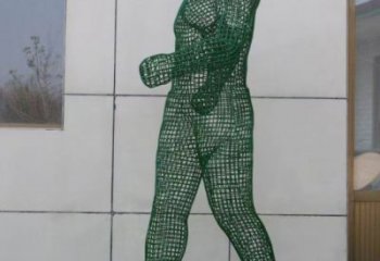 鏤空體育人物雕塑優價，鋼管組合，鐵藝運動員雕塑廠家