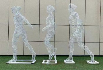 體育人物雕塑供求，景觀雕塑，鏤空鐵藝人物雕塑優(yōu)選
