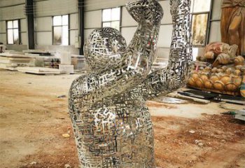 鏤空人物雕塑訂做，城市雕塑，鐵藝字母人物雕塑精品
