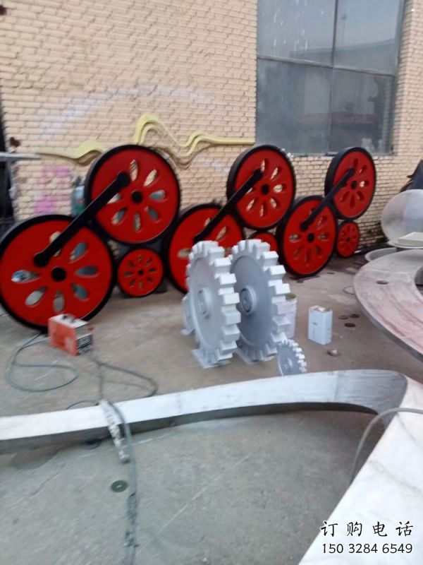 車輪雕塑常用，鋼管組合，景觀車輪雕塑定價