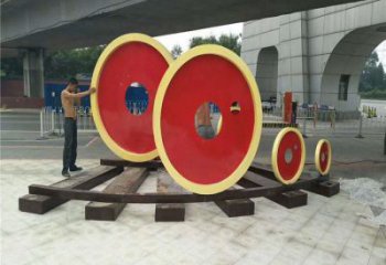 景區車輪雕塑供給，美陳雕塑，大型車輪雕塑供求