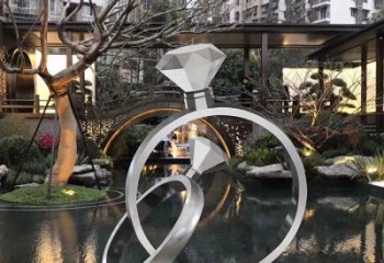 制造鉆戒雕塑定價，地標(biāo)擺件，烤漆鉆戒雕塑精選