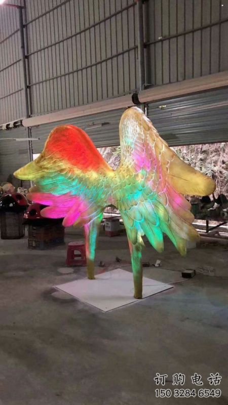 建筑鳥翅雕塑精選，露天雕塑，不銹鋼鳥翅雕塑訂做