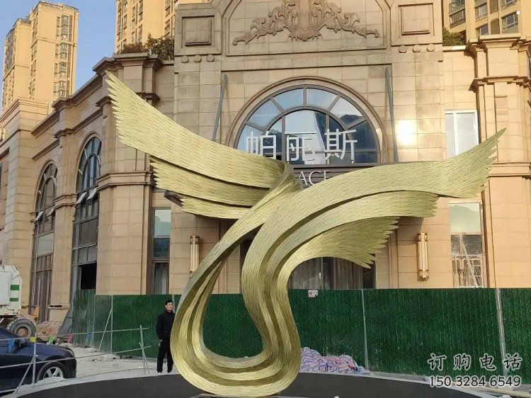 鳥翅雕塑服務商，景觀雕塑，不銹鋼鳥翅雕塑訂做