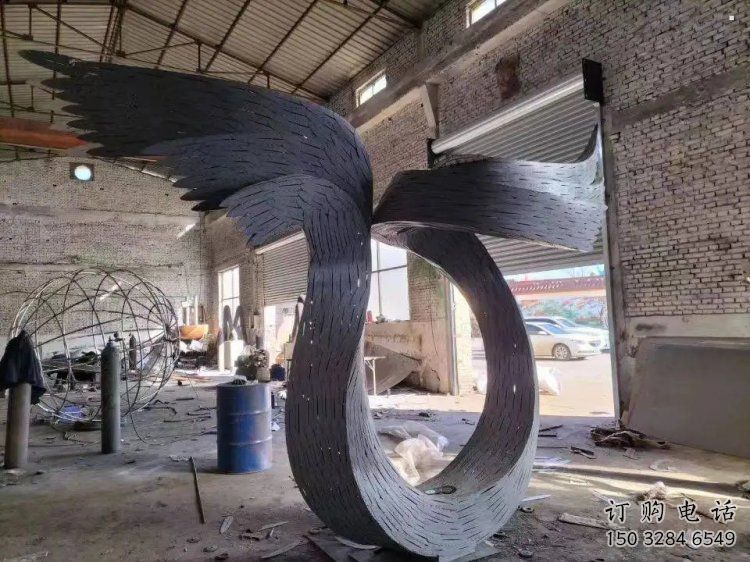 鳥翅雕塑精選，美陳雕塑，不銹鋼鳥翅雕塑通用