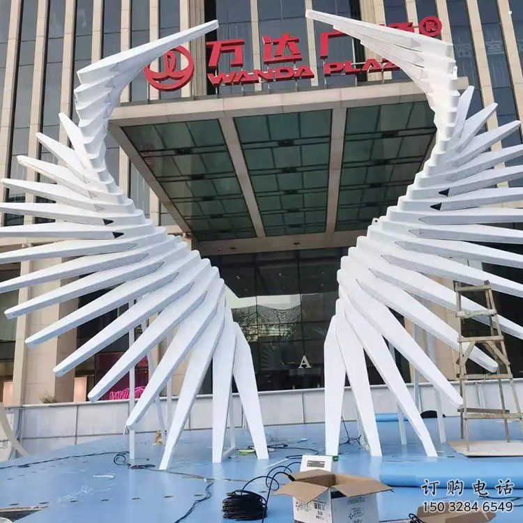 天使之翼雕塑標準，彩鋼制作，景觀翅膀雕塑優價