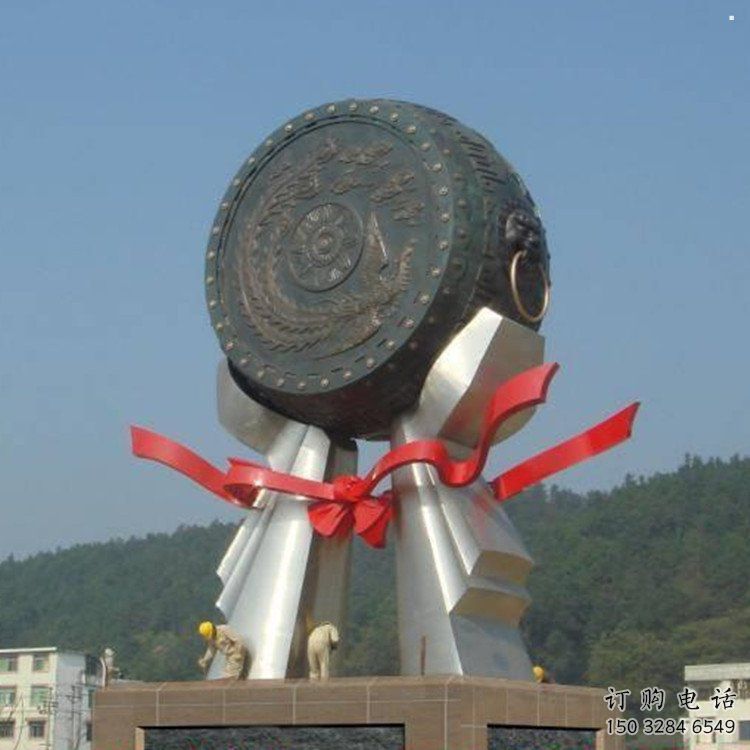房地產銅鼓雕塑精品，標識雕塑，小區銅鼓雕塑供給