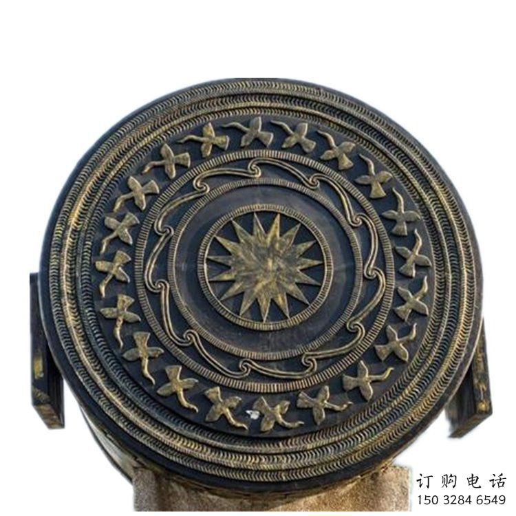 銅鼓雕塑專供，校園雕塑，小區銅鼓雕塑標準