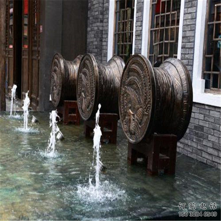 中式銅鼓雕塑批發，廣場系列，商場銅鼓雕塑供需