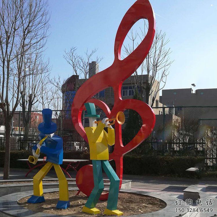 音樂符號雕塑預(yù)定，校園雕塑，花園音樂雕塑承接