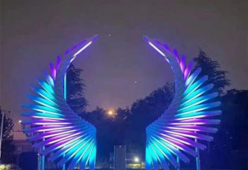 金屬天使之翼雕塑制造商，鋼管組合，公共翅膀雕塑優選