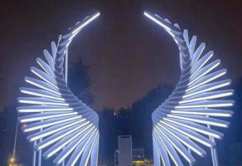 天使之翼雕塑提供，美陳雕塑，不銹鋼羽翼雕塑承接