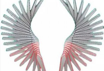 天使之翼雕塑展品，彩鋼制作，酒店翅膀雕塑精品