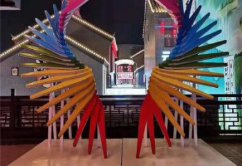 天使之翼雕塑通用，街道標識，鋼鑄翅膀雕塑承接