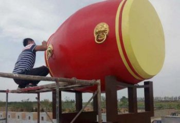 紀(jì)念鑼鼓雕塑生產(chǎn)，廣場(chǎng)雕塑，不銹鋼鑼鼓雕塑展品