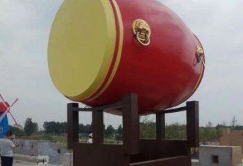 鑼鼓雕塑制造商，酒店擺件，軟裝不銹鋼鑼鼓雕塑定制