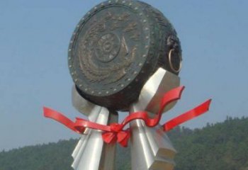 房地產銅鼓雕塑精品，標識雕塑，小區銅鼓雕塑供給