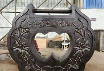 房地產銅鎖子雕塑精品，標識雕塑，小區銅鎖子雕塑供給