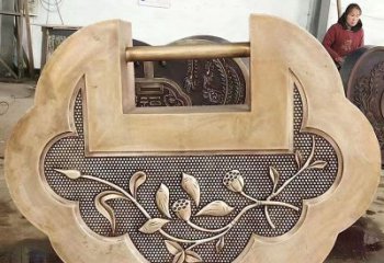 企業(yè)銅鎖子雕塑優(yōu)價，村標(biāo)概念，銅鎖子雕塑精品