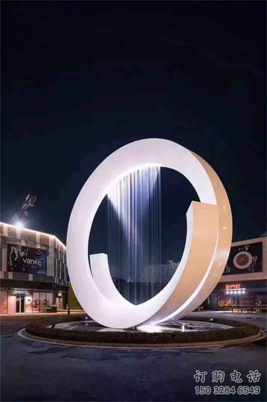 寧德圓環(huán)噴泉雕塑，水景藝術(shù)原理，水景圓環(huán)雕塑廠家