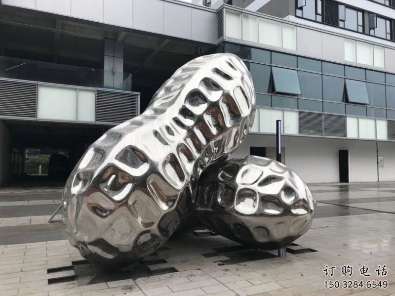 清鎮(zhèn)花生雕塑制造，白鋼構(gòu)件，不銹鋼花生雕塑提供