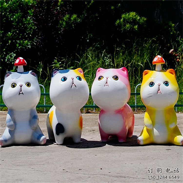 清鎮房地產貓咪雕塑，仿古動漫雕塑，公園動物制造