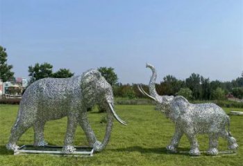 酒泉鏤空大象雕塑制造商，動(dòng)物擺件，透雕大象雕塑定制