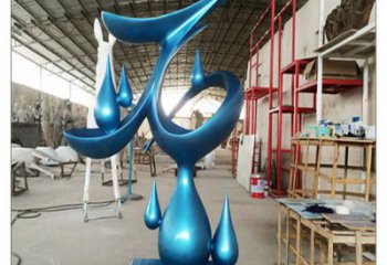 湛江水滴雕塑，烤漆工藝，群雕不銹鋼水滴雕塑
