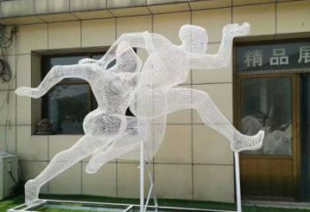 六盤水鏤空體育雕塑供求，白鋼構(gòu)件，鐵藝人物雕塑觀賞型