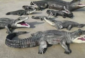 銅仁園林鱷魚(yú)雕塑