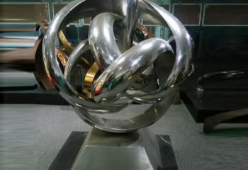 臨高地產(chǎn)雙環(huán)雕塑定做，城區(qū)小品，景觀不銹鋼雙環(huán)雕塑定價