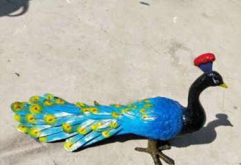 萬寧彩繪孔雀雕塑制作選用，景區案例，動物美陳雕塑