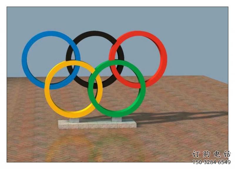 秦皇島五環不銹鋼雕塑，現代景觀擺件，烤漆工藝制作