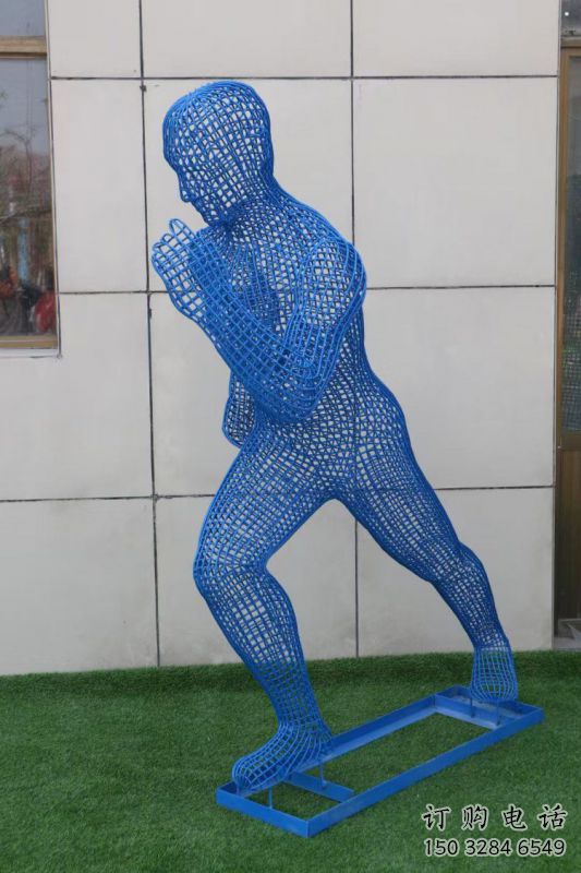 長安鏤空跑步雕塑，標識雕塑，烤漆鐵藝人物雕塑優選