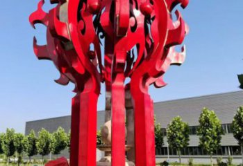 辛集火球雕塑，精神堡壘火球雕塑落地展示