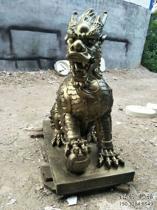 鄭州校園麒麟雕塑，拉絲海洋雕塑，卡通主題