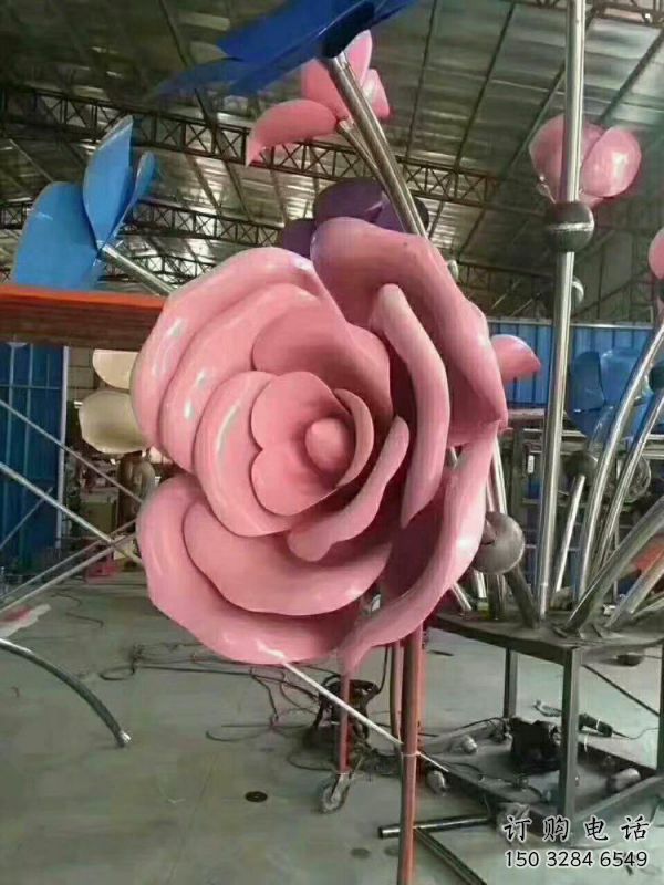 道外牡丹花雕塑工廠優(yōu)選，城市裝飾，牡丹花花朵雕塑供給