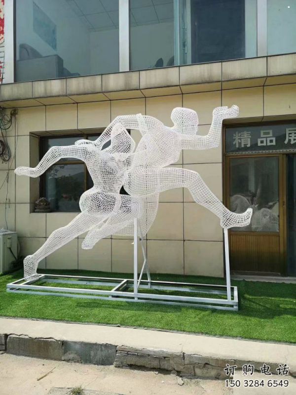 岳陽鏤空體育雕塑供求，白鋼構件，鐵藝人物雕塑觀賞型