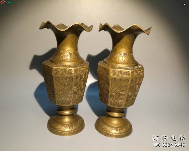 郴州花瓶雕塑定價，鑄銅工藝，銅花瓶雕塑制作廠家